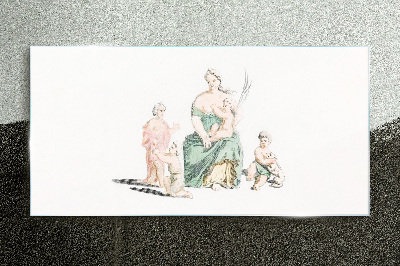 Schilderij op glas Een gezin in pasteltinten