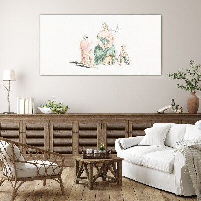 Schilderij op glas Een gezin in pasteltinten