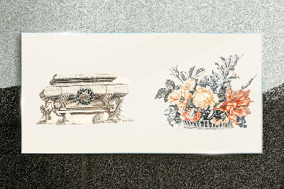 Schilderij op glas Stilleven met vaas en bloemen