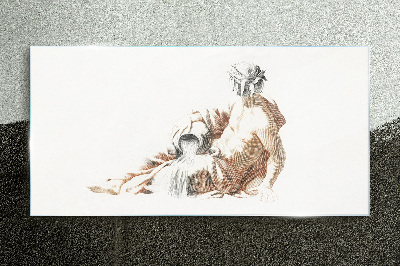 Foto op glas Mythologische man met een kruik