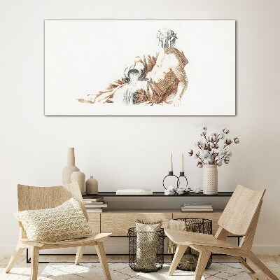 Foto op glas Mythologische man met een kruik