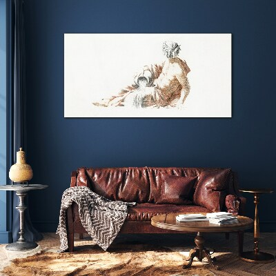 Foto op glas Mythologische man met een kruik