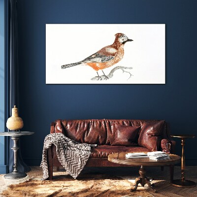 Foto op glas Zwaluw op een tak