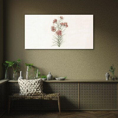 Glas foto Bloemen in delicate tinten roze