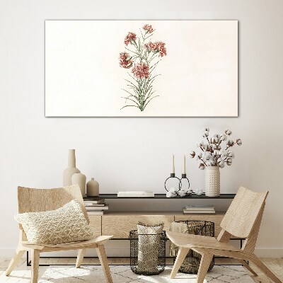 Glas foto Bloemen in delicate tinten roze