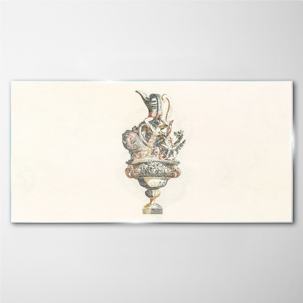 Schilderij op glas De charme van een klassieke vaas