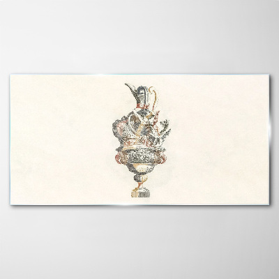 Schilderij op glas De charme van een klassieke vaas