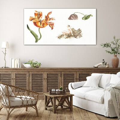 Glas foto Bloemenmotieven in delicate tinten