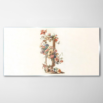 Foto op glas Bloemenvaas met natuurmotief