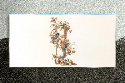 Foto op glas Bloemenvaas met natuurmotief