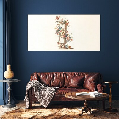 Foto op glas Bloemenvaas met natuurmotief