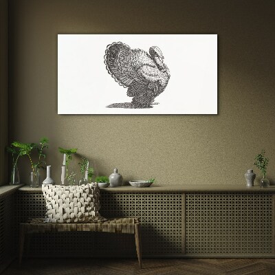 Schilderij op glas De elegantie van kalkoen in detail