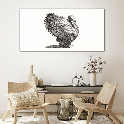 Schilderij op glas De elegantie van kalkoen in detail