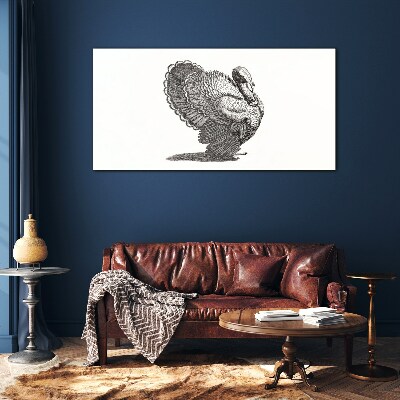 Schilderij op glas De elegantie van kalkoen in detail