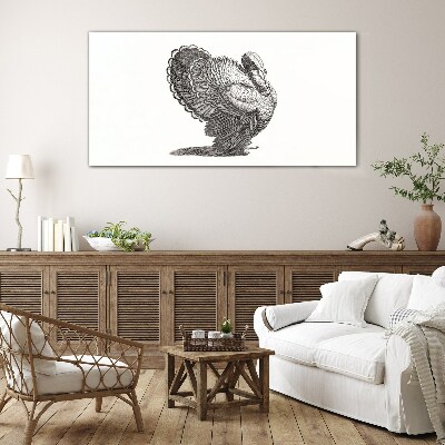 Schilderij op glas De elegantie van kalkoen in detail