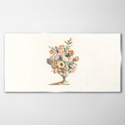 Glas foto Vaas met bloemen