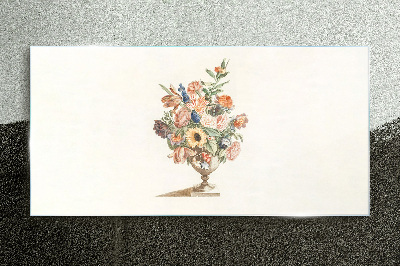 Glas foto Vaas met bloemen