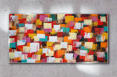 Schilderij op glas Kleurrijk mozaïek abstract patroon