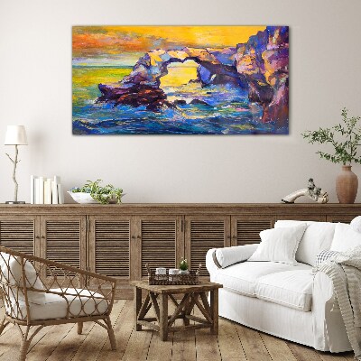 Glas foto Zonsondergang boven de zeepoort