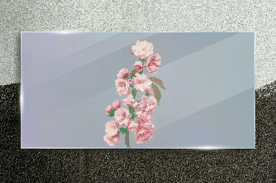 Glas foto Een bloemenlandschap in pasteltinten