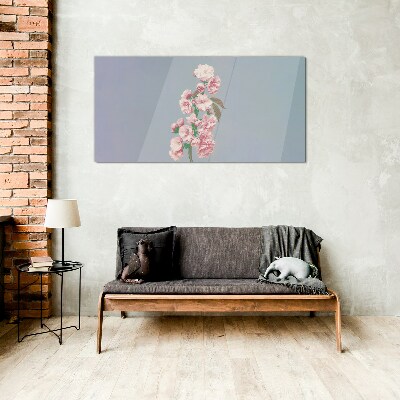 Glas foto Een bloemenlandschap in pasteltinten