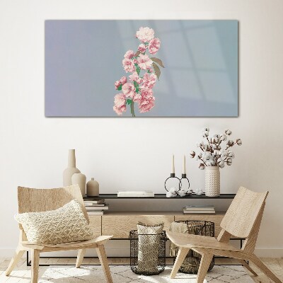 Glas foto Een bloemenlandschap in pasteltinten