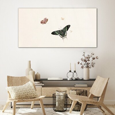 Schilderij op glas Vlinders in een delicate dans