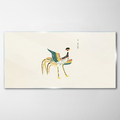 Glas foto Kleurrijke vogel op de achtergrond