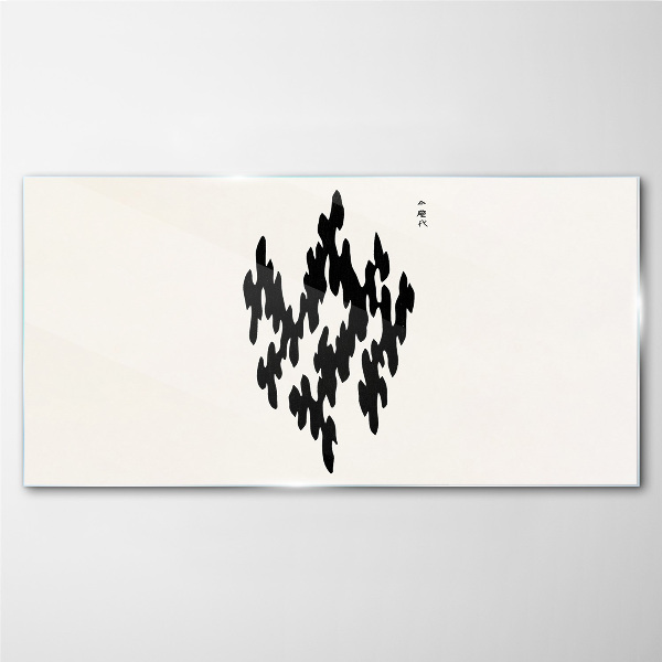 Schilderij op glas Zwarte figuren op een witte achtergrond