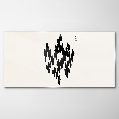 Schilderij op glas Zwarte figuren op een witte achtergrond