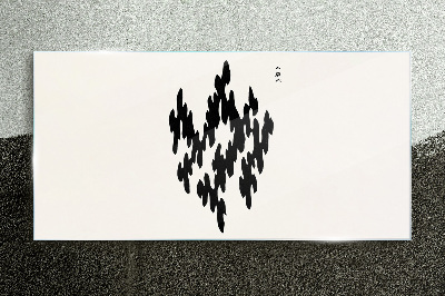 Schilderij op glas Zwarte figuren op een witte achtergrond