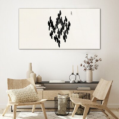 Schilderij op glas Zwarte figuren op een witte achtergrond