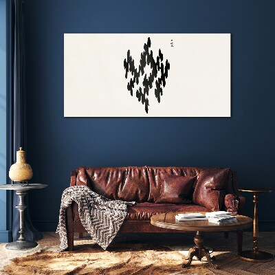 Schilderij op glas Zwarte figuren op een witte achtergrond