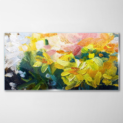 Schilderij op glas Lentebloemen in intense kleuren
