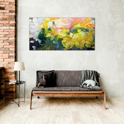 Schilderij op glas Lentebloemen in intense kleuren