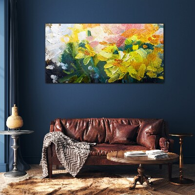 Schilderij op glas Lentebloemen in intense kleuren