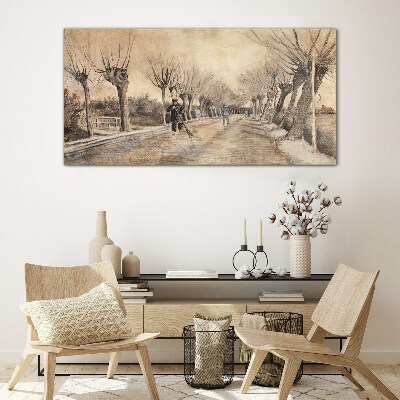 Foto op glas Winterlandschap met bomen