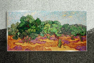 Schilderij op glas Olijven in de zon