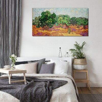 Schilderij op glas Olijven in de zon