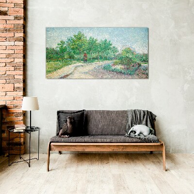 Schilderij op glas Een zomerwandeling in de tuin