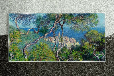 Foto op glas Mediterraan landschap met bomen