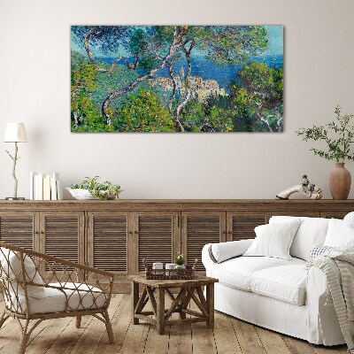 Foto op glas Mediterraan landschap met bomen