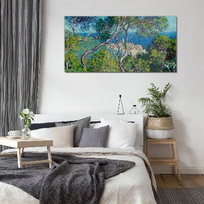 Foto op glas Mediterraan landschap met bomen