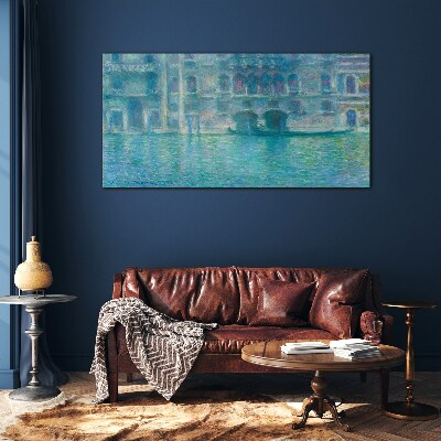 Schilderij op glas De lagune van Venetië in tinten blauw