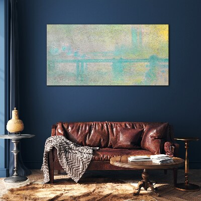 Foto op glas Wintermorgen aan de rivier