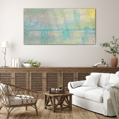 Foto op glas Wintermorgen aan de rivier