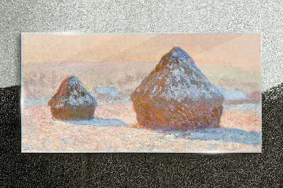 Foto op glas Winterlandschap met sneeuwduinen