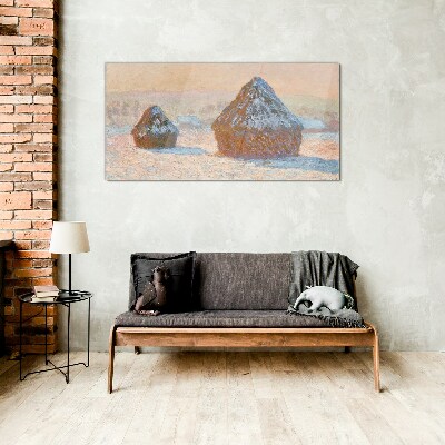 Foto op glas Winterlandschap met sneeuwduinen