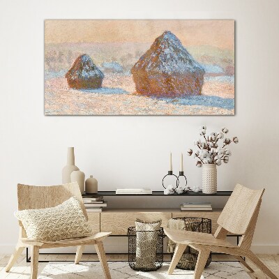 Foto op glas Winterlandschap met sneeuwduinen