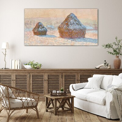 Foto op glas Winterlandschap met sneeuwduinen